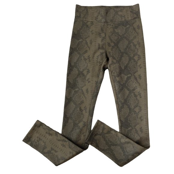 Bagatelle NYC Snake Print Faux Suede Leggings Olive Python XS $98 NWOT - Picture 5 of 12